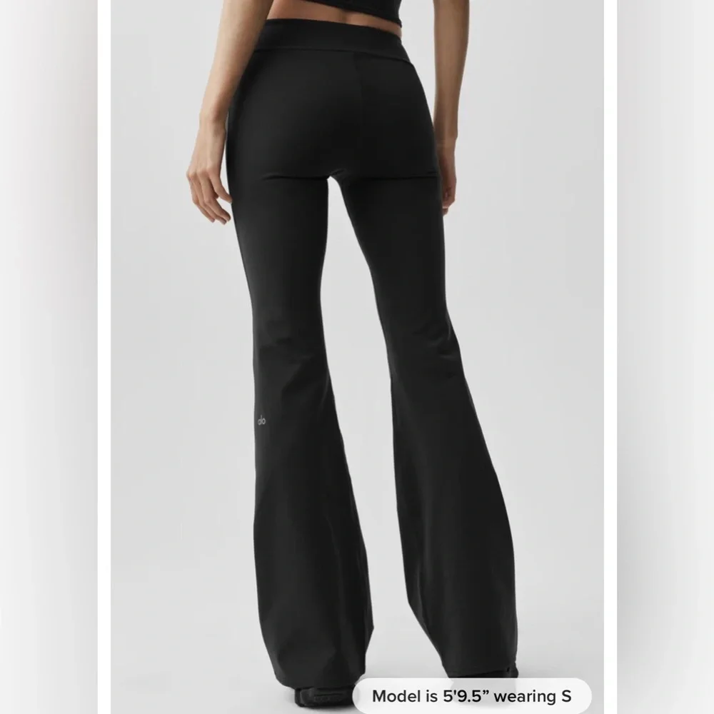ALO Yoga Black Flared High-Rise Pants XS- S Black